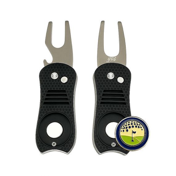 durable abs switchblade divot tool with magnetic enamel marker